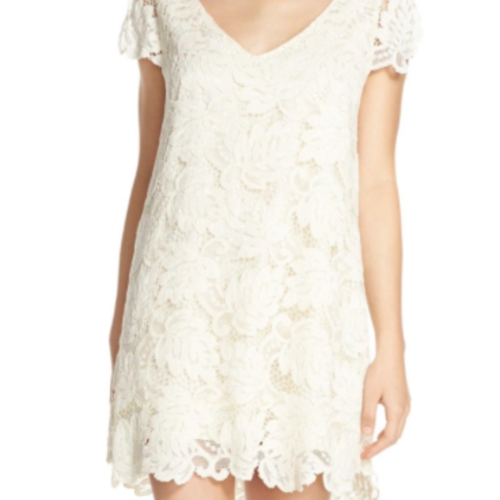 White BB Dakota Lace Shift Dress